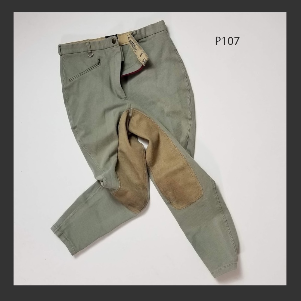 USED. On Course Cotton Naturals, Sage 34R